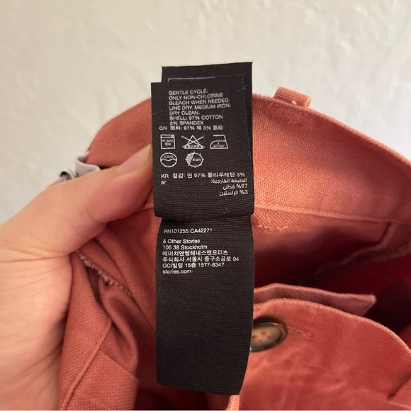 & Other Stories High Rise Wide Leg Patch Pocket Pants Light Rust Color Size 4 - Picture 9 of 9